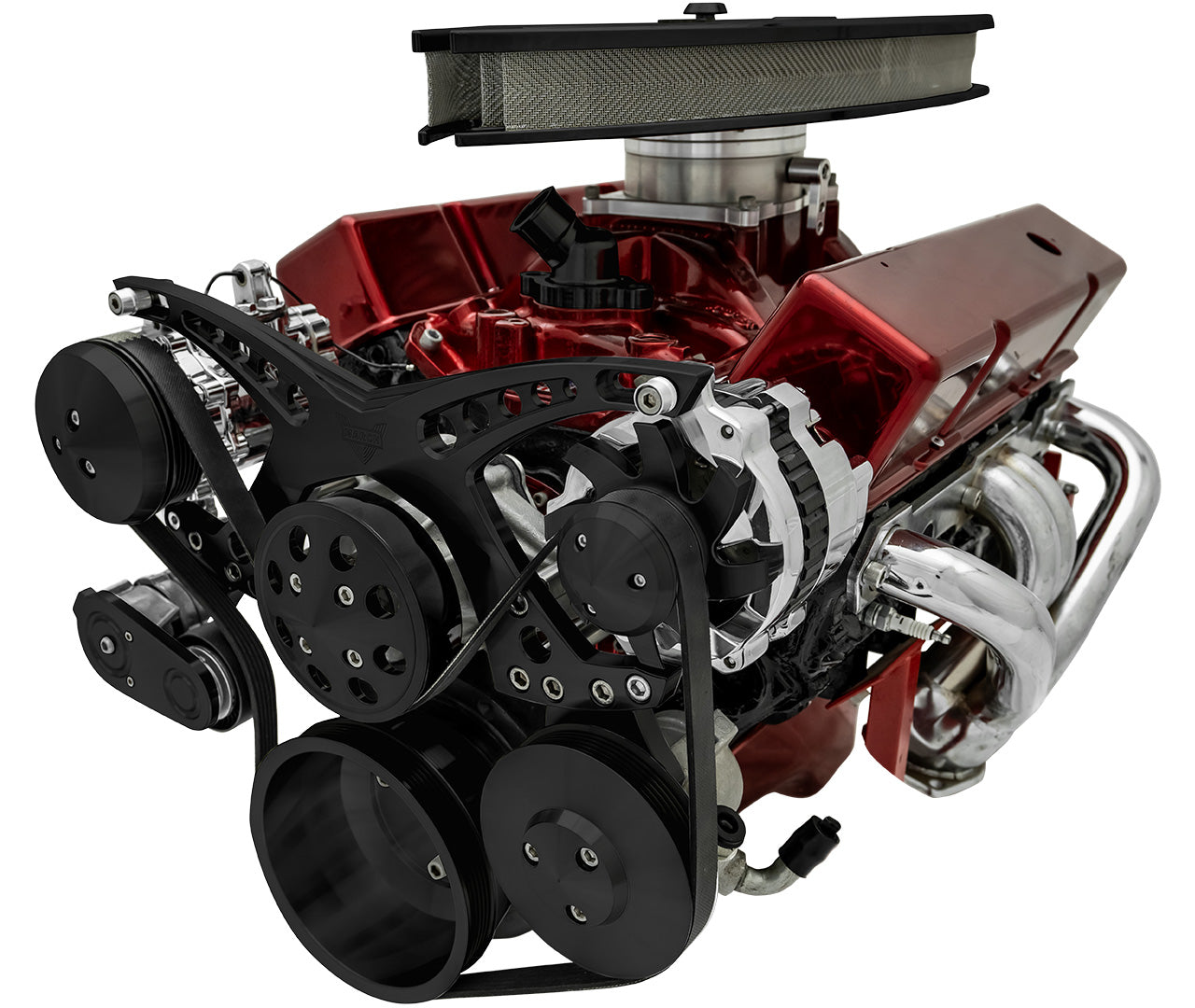 Big Block Chevy Revolver Serpentine System - AC & PS - GMT2 - Black