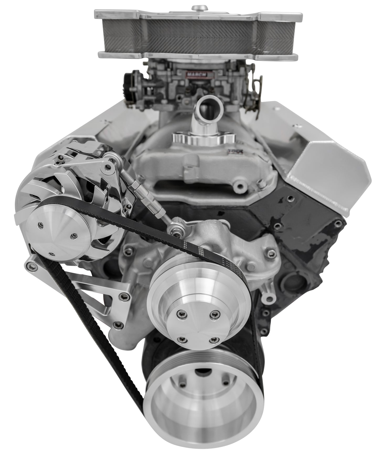 Small Block Chevy High Flow Serpentine Conversion Deluxe - ALT Only - No Covers