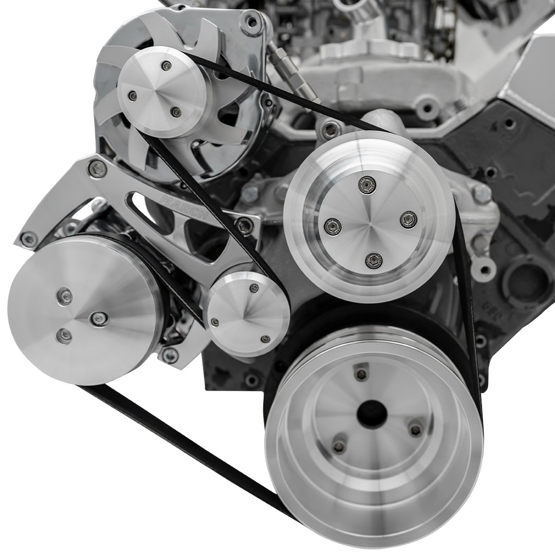 Small Block Chevy High Flow Serpentine Conversion Ultra - AC & ALT