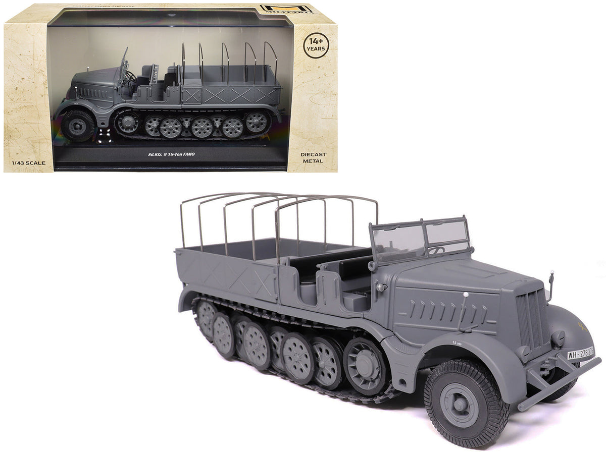 Sd.Kfz. 9 18-Ton FAMO AFV Gray "German Army" 1/43 Diecast Model by Militaria Die Cast free shipping USA