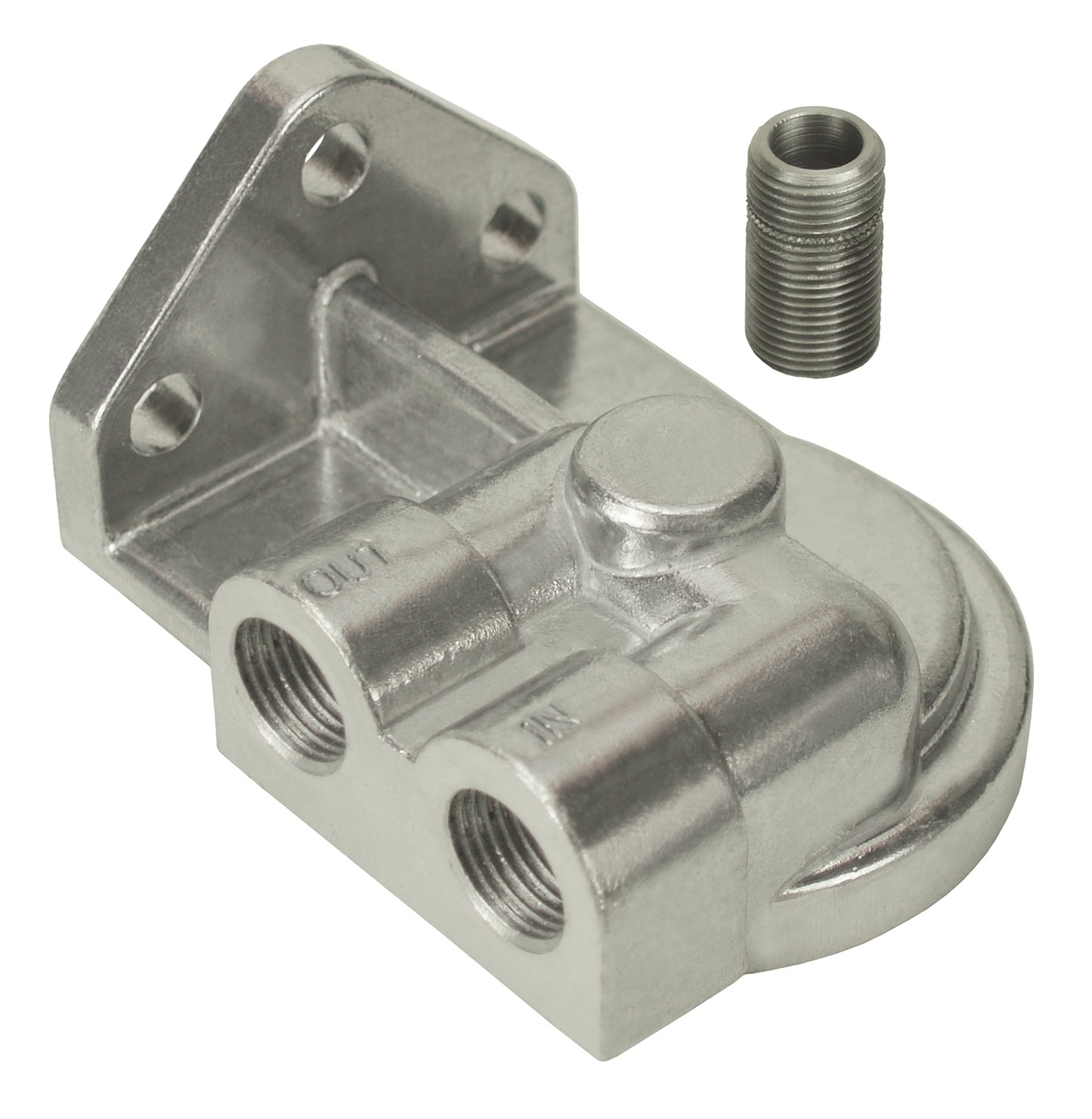 Single Left 1/2" NPT Port Filter Mount With 3/4"-16 Filter Threads