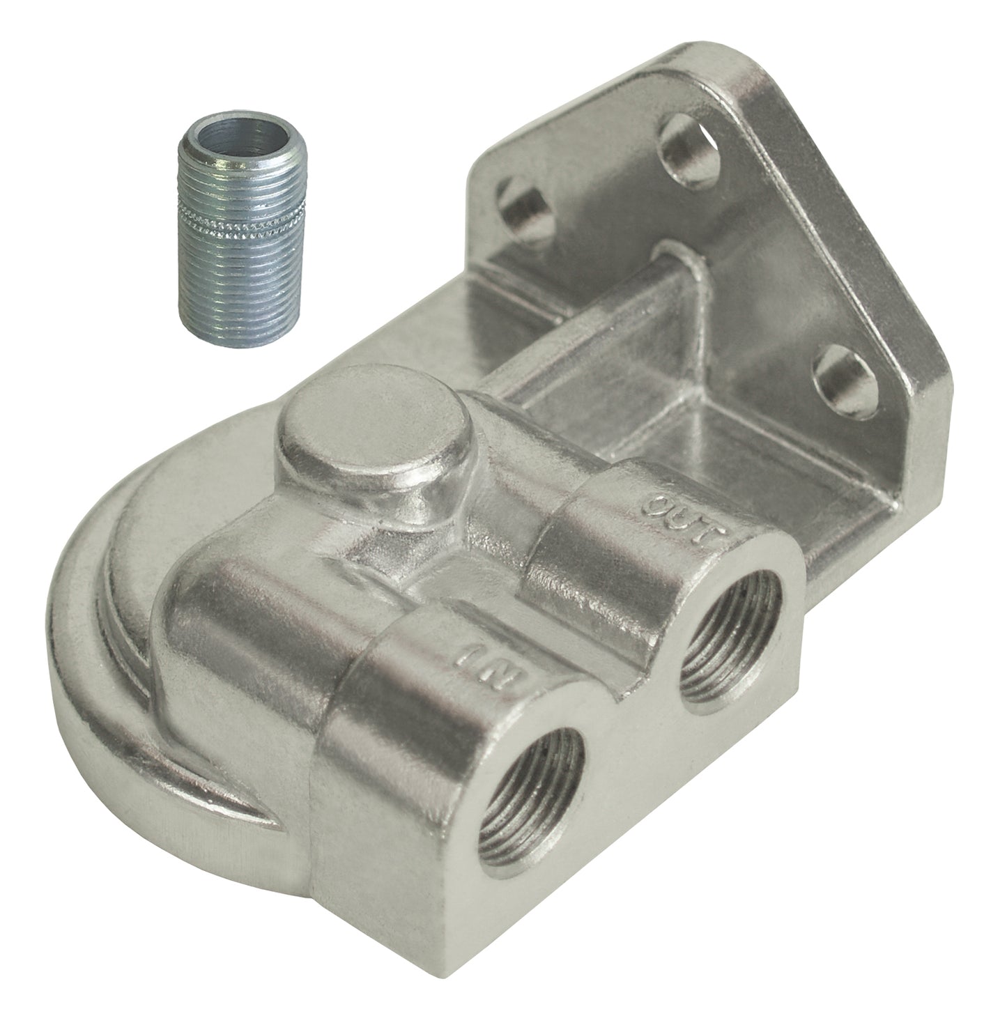 Single Right 1/2" NPT Port Filter Mount With 3/4"-16 Filter Threads