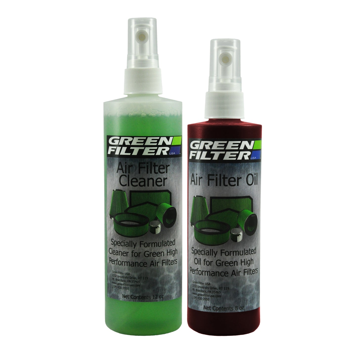 Green Filter USA - Air Filter Cleaner And Synthetic Oil Kit - Red - 2801