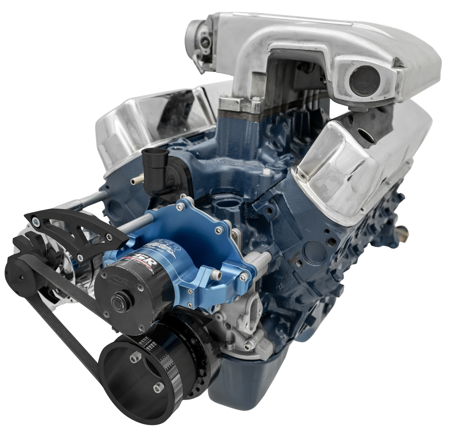 Small Block Ford Serpentine Conversion Ultra - 351W - EWP - ALT Only - Black
