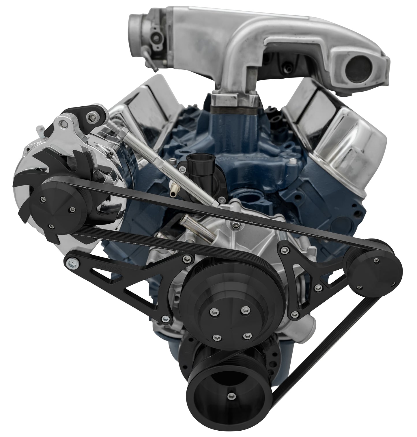 Small Block Ford Serpentine Conversion Deluxe - 302 - ALT Only - Black