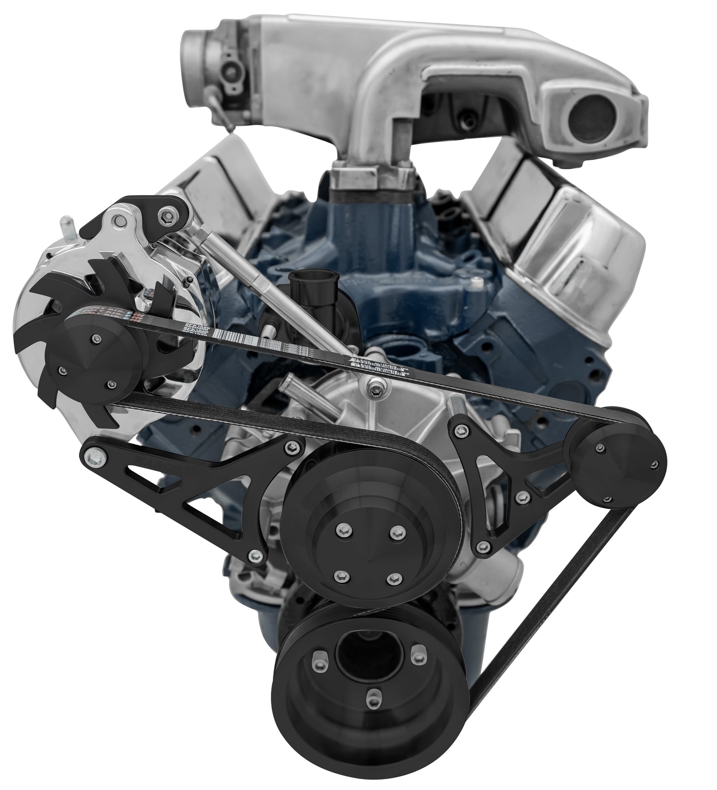 Small Block Ford High Flow Serpentine Conversion Deluxe - 302 - ALT Only - Black