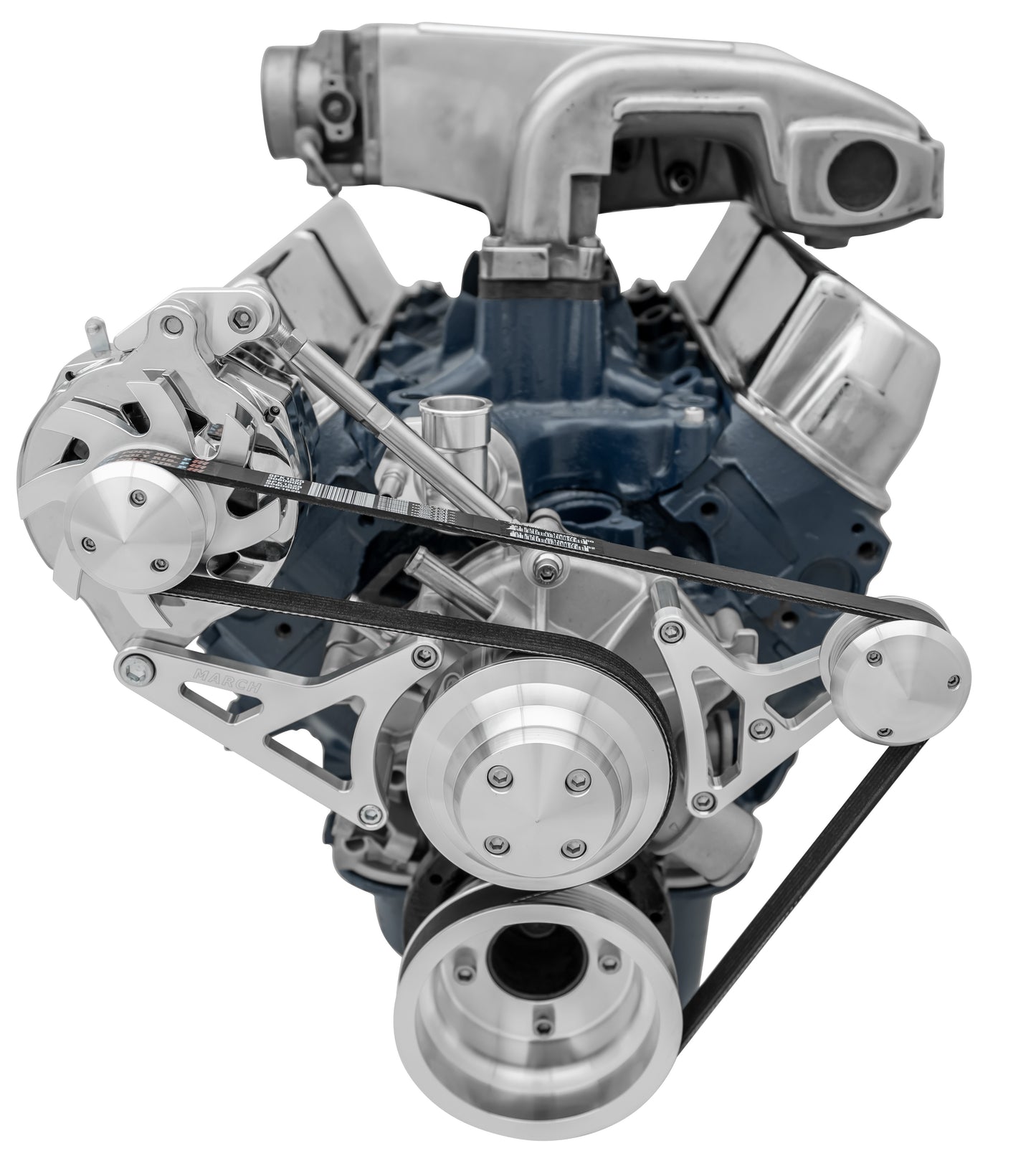 Small Block Ford High Flow Serpentine Conversion; 351W - ALT Only - Reverse