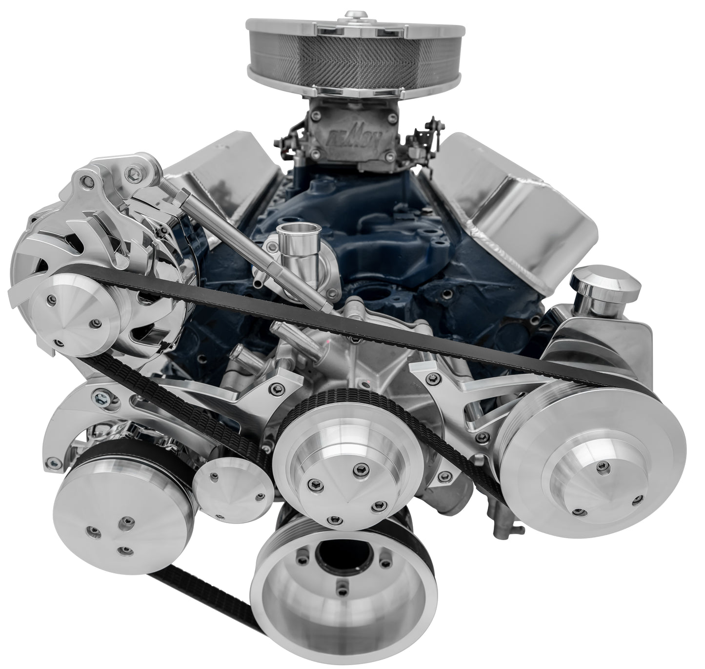 Small Block Ford Serpentine Conversion Ultra - Reverse - 4 Bolt - AC - Saginaw