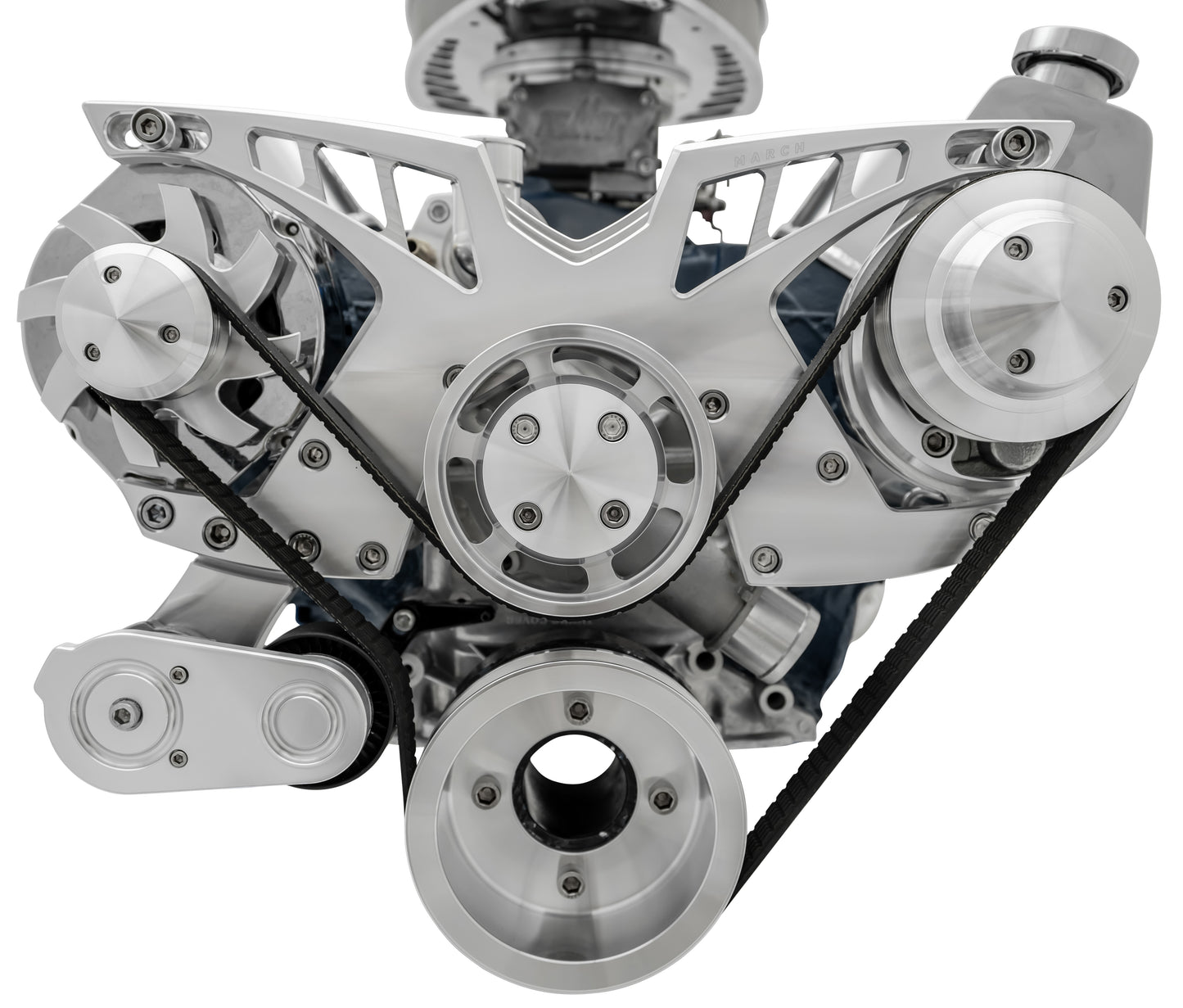Small Block Ford Pro-Track Serpentine System - PS & ALT - Chrome