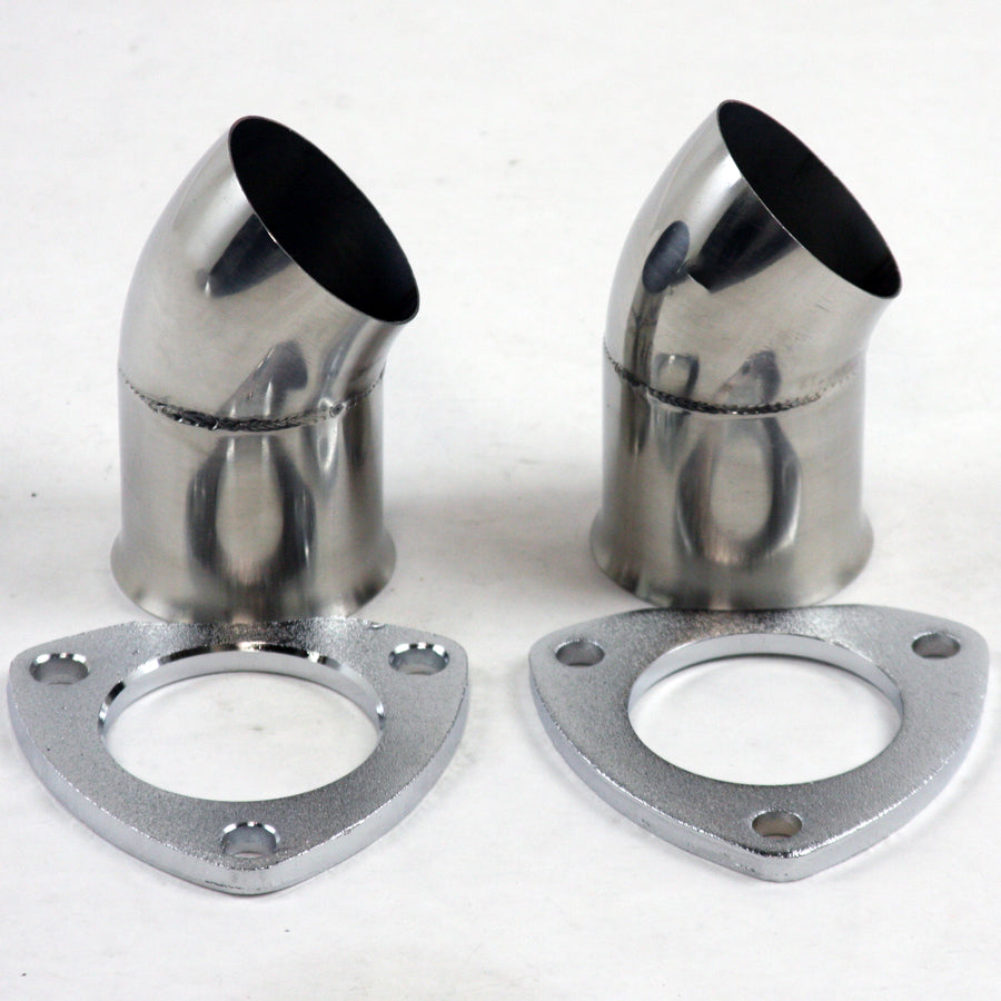 Granatelli 2.5 In. (63mm) Turn Down With 3-Bolt Flange And Gaskets - Set Of Two