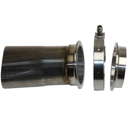 Granatelli 3 Inch Round W/V-Band Connection To 3 Inch Oval - Adapter; Incl Weld On V-band And Clamp