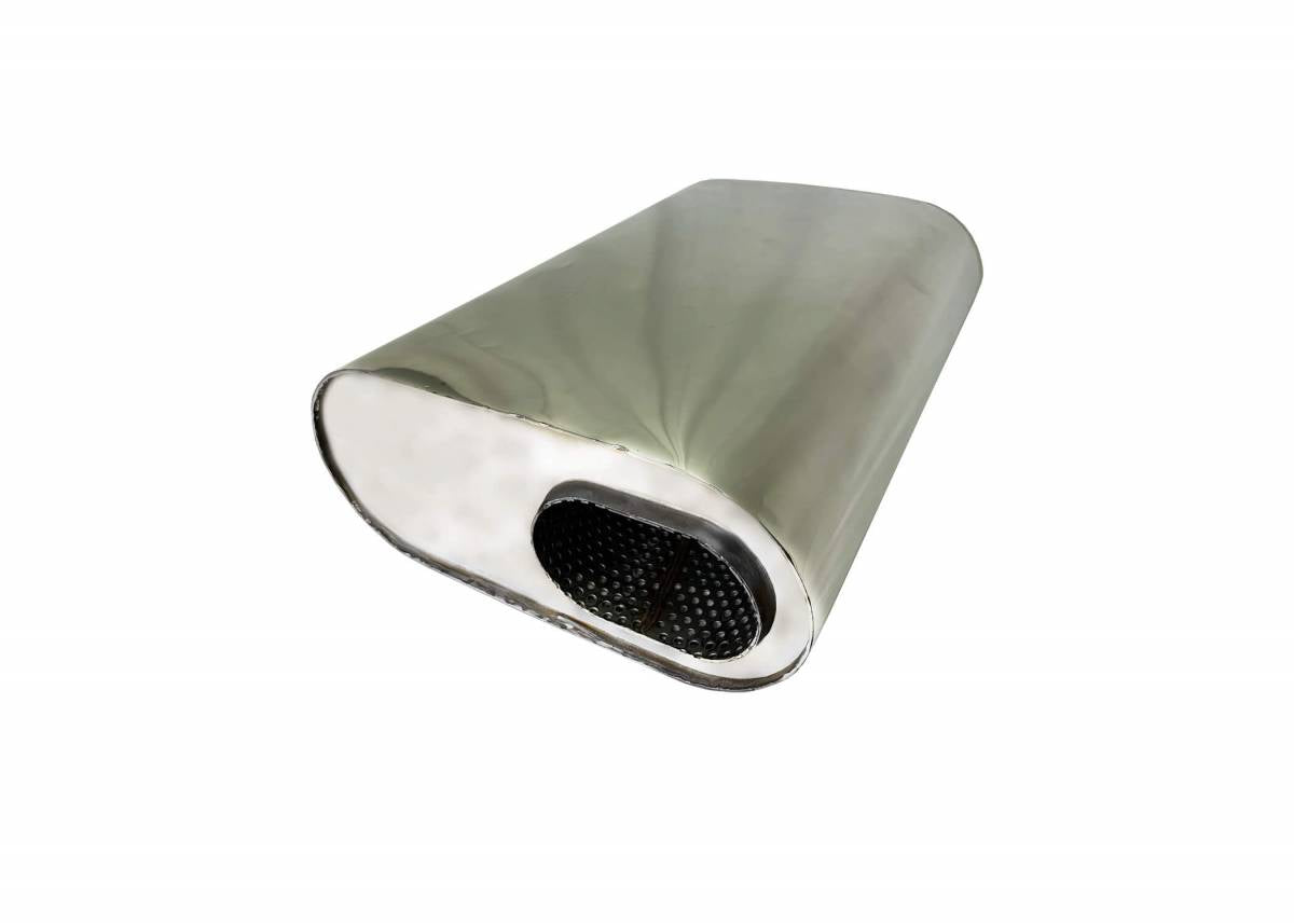 Granatelli 3 Inch Inlet 3 Inch Outlet Oval Muffler 13 X 9.5 X 6