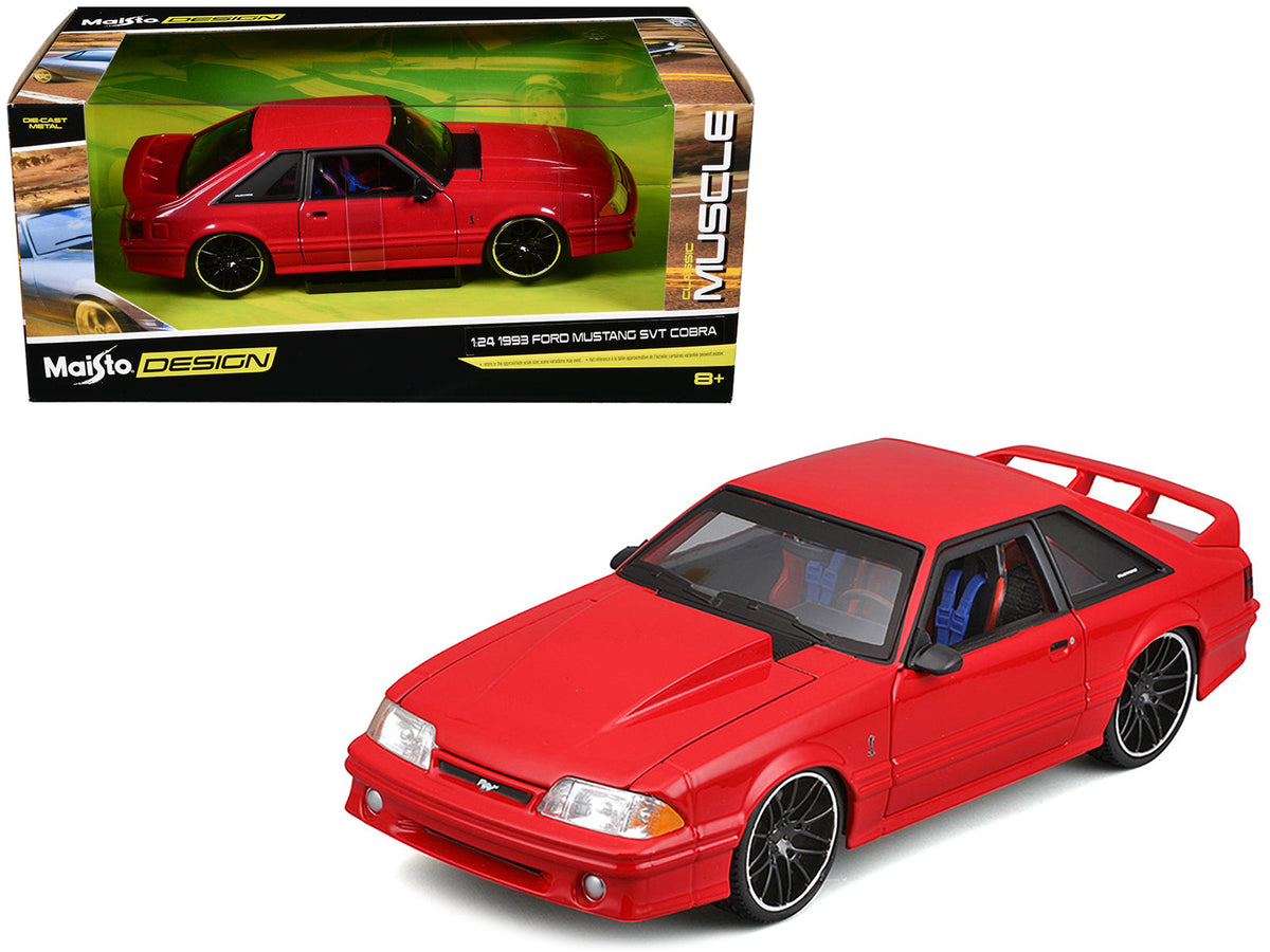 1993 Ford Mustang SVT Cobra Red "Classic Muscle" "Maisto Design" Series 1/24 Diecast Model Car by Maisto free shipping USA