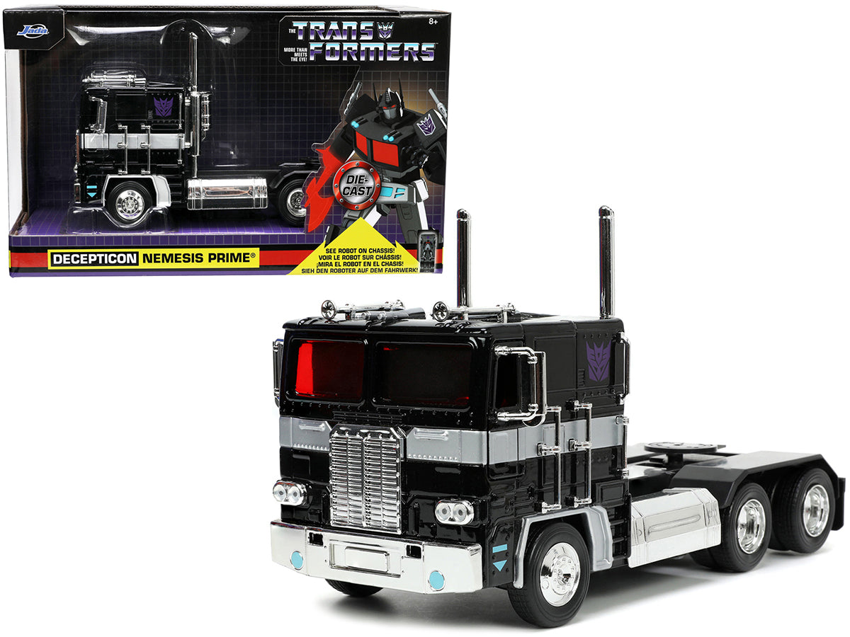 Decepticon Nemesis Prime with Robot on Chassis "Transformers" TV Series "Hollywood Rides" Series 1/24 Diecast Model by Jada free shipping USA