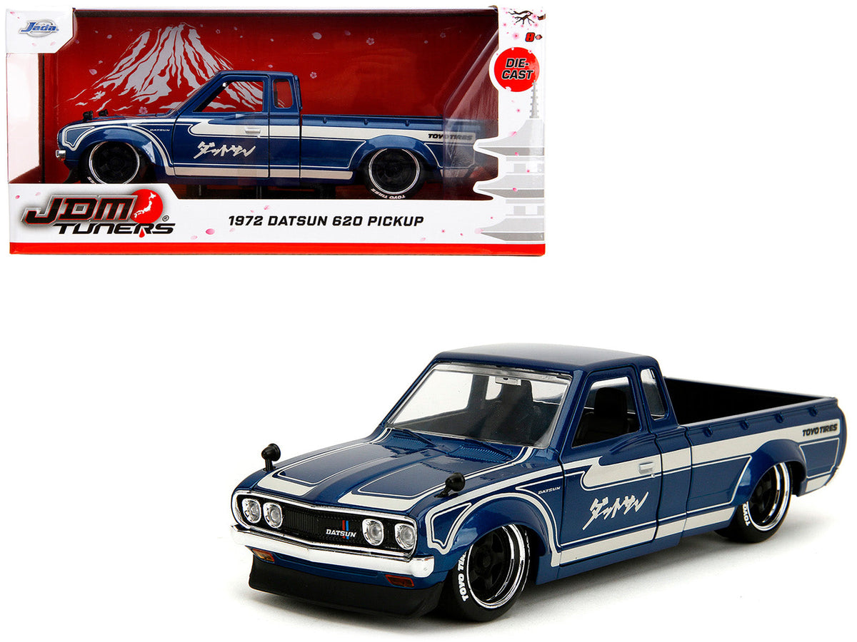 1972 Datsun 620 Pickup Truck Blue Metallic and Cream "JDM Tuners" Series 1/24 Diecast Model Car by Jada free shipping USA