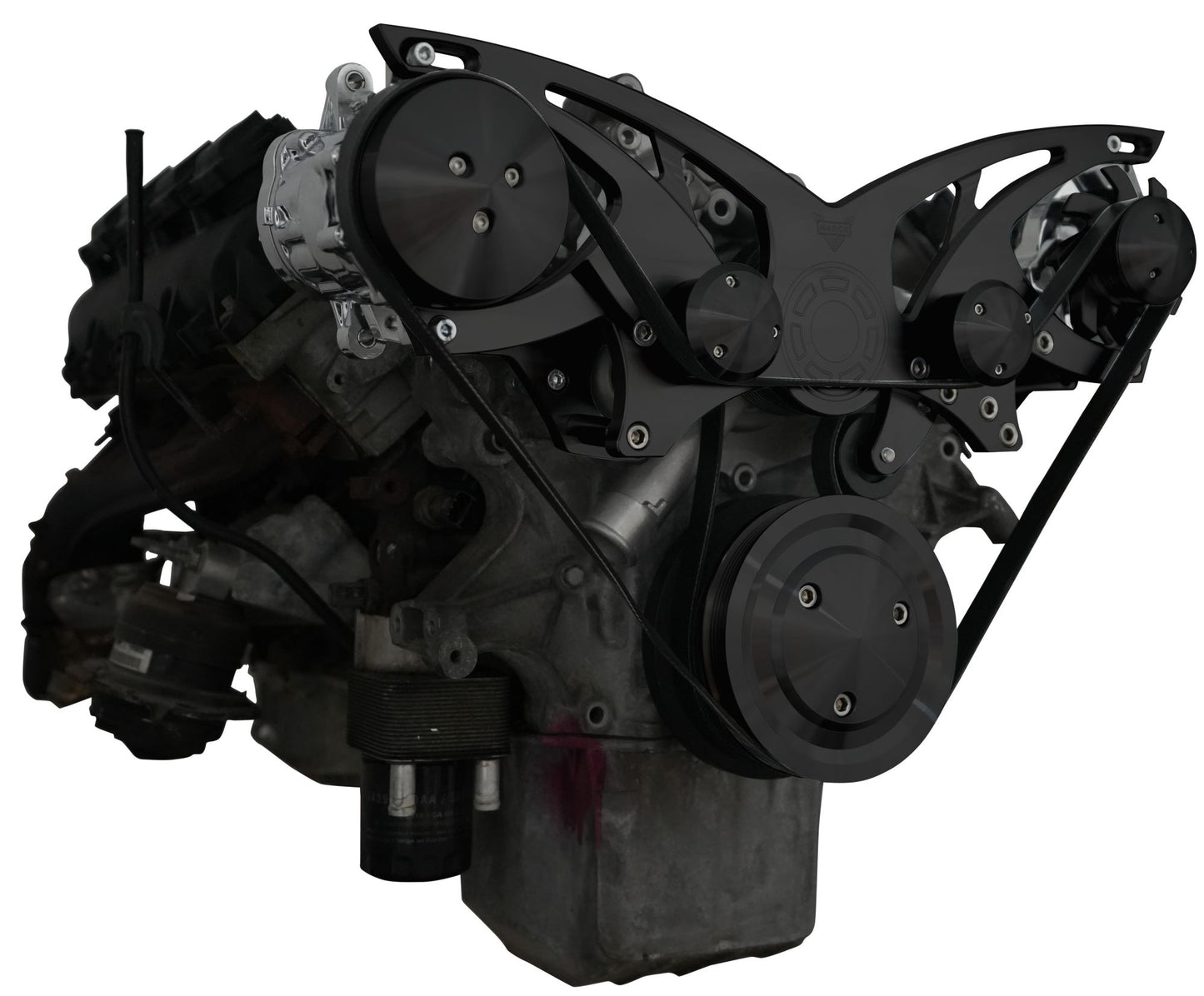 Chrysler Gen III Hemi Style Track Serpentine System - AC & ALT - Black