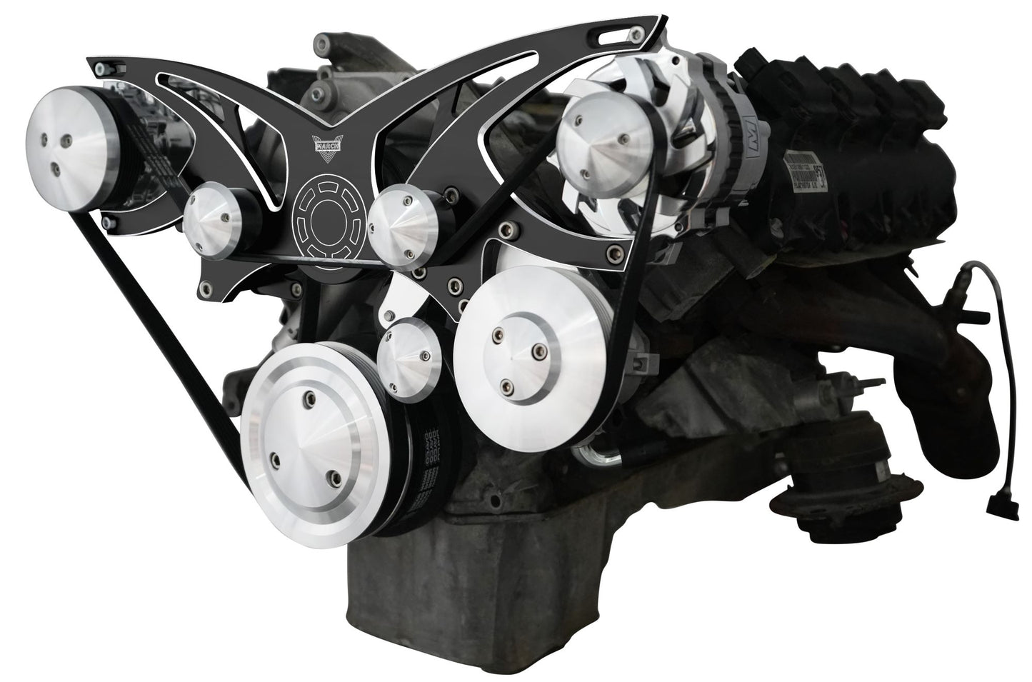 Chrysler Gen III Hemi Style Track Serpentine System - AC & PS - Black Onyx