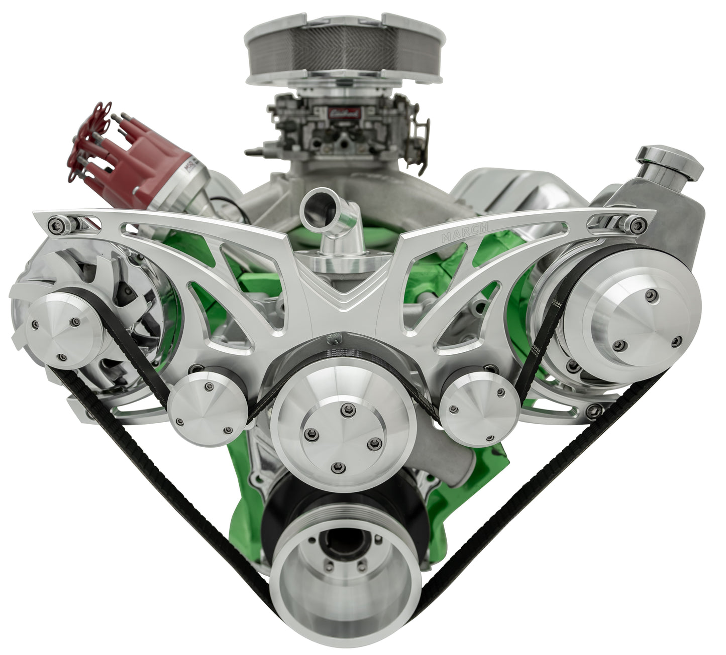 Big Block Chrysler Style Track Serpentine System - PS & ALT - Chrome