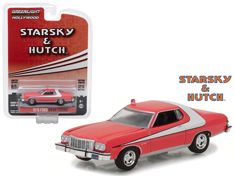 1976 Ford Gran Torino Red with White Stripe "Starsky and Hutch" (1975-1979) TV Series "Hollywood Series" Release 18 1/64 Diecast Model Car by Greenlight free shipping USA