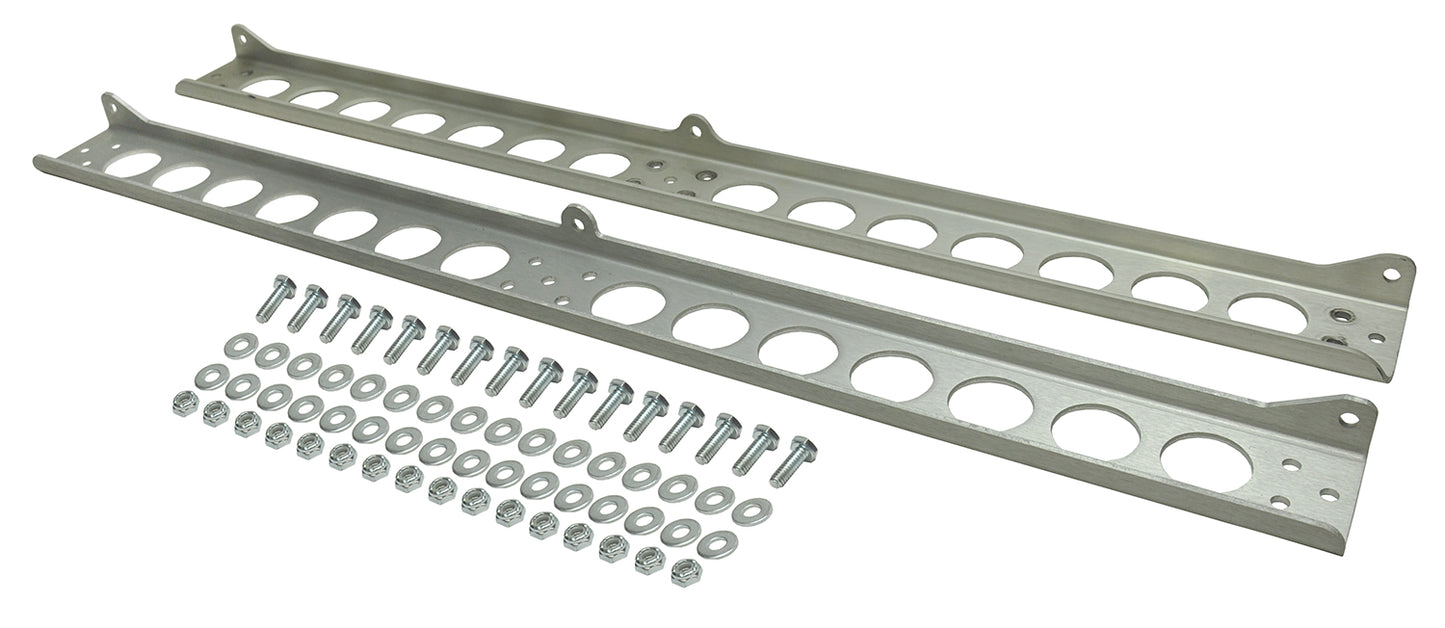 Dual Stacked Plate Brushed Aluminum Brackets With Mounting Hardware