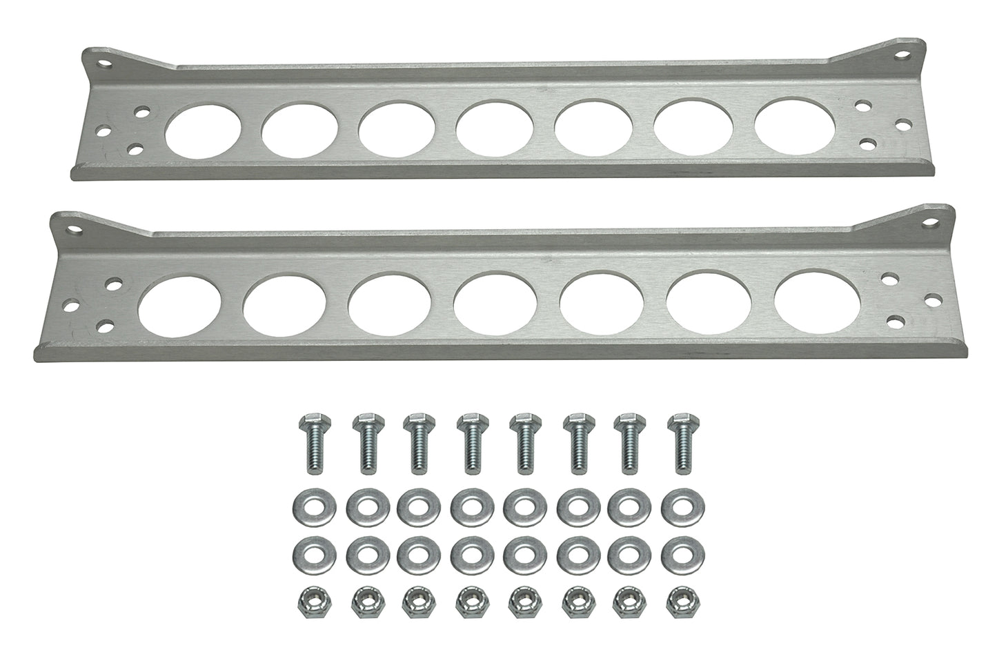 Single Stacked Plate Brushed Aluminum Brackets With Mounting Hardware
