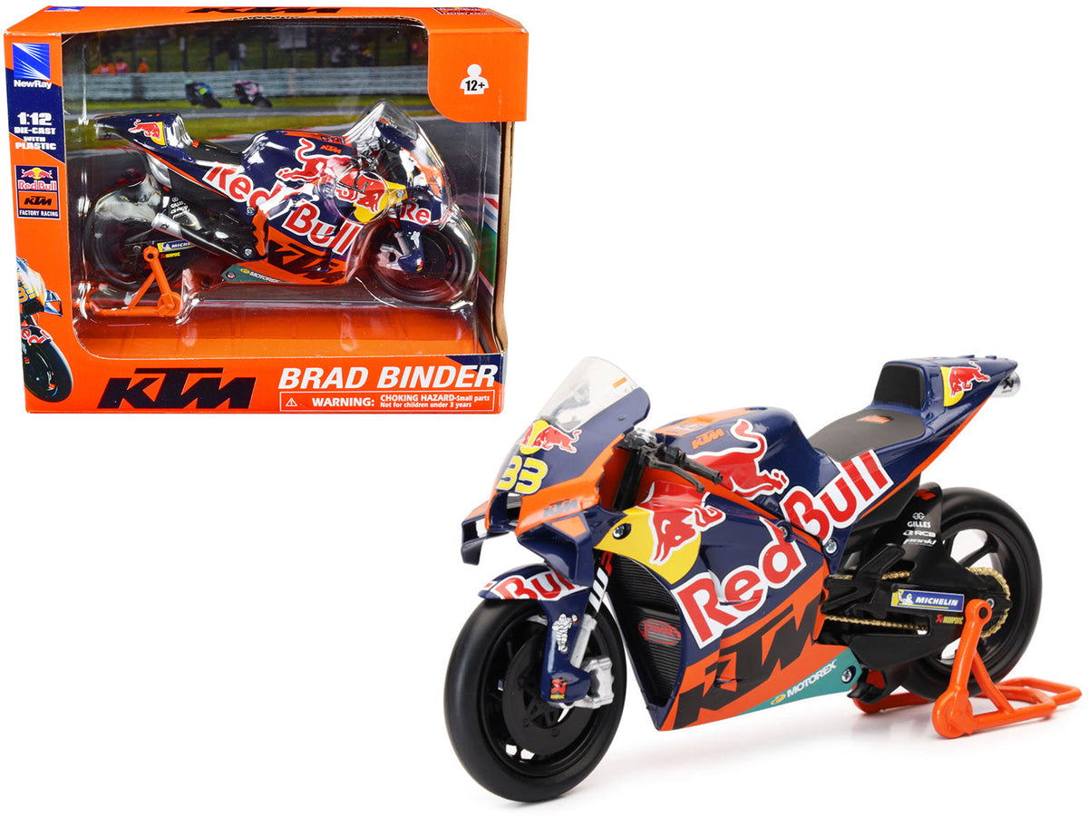 KTM RC16 Motorcycle #33 Brad Binder MotoGP "Red Bull KTM Factory Racing" 1/12 Diecast Model by New Ray free shipping USA