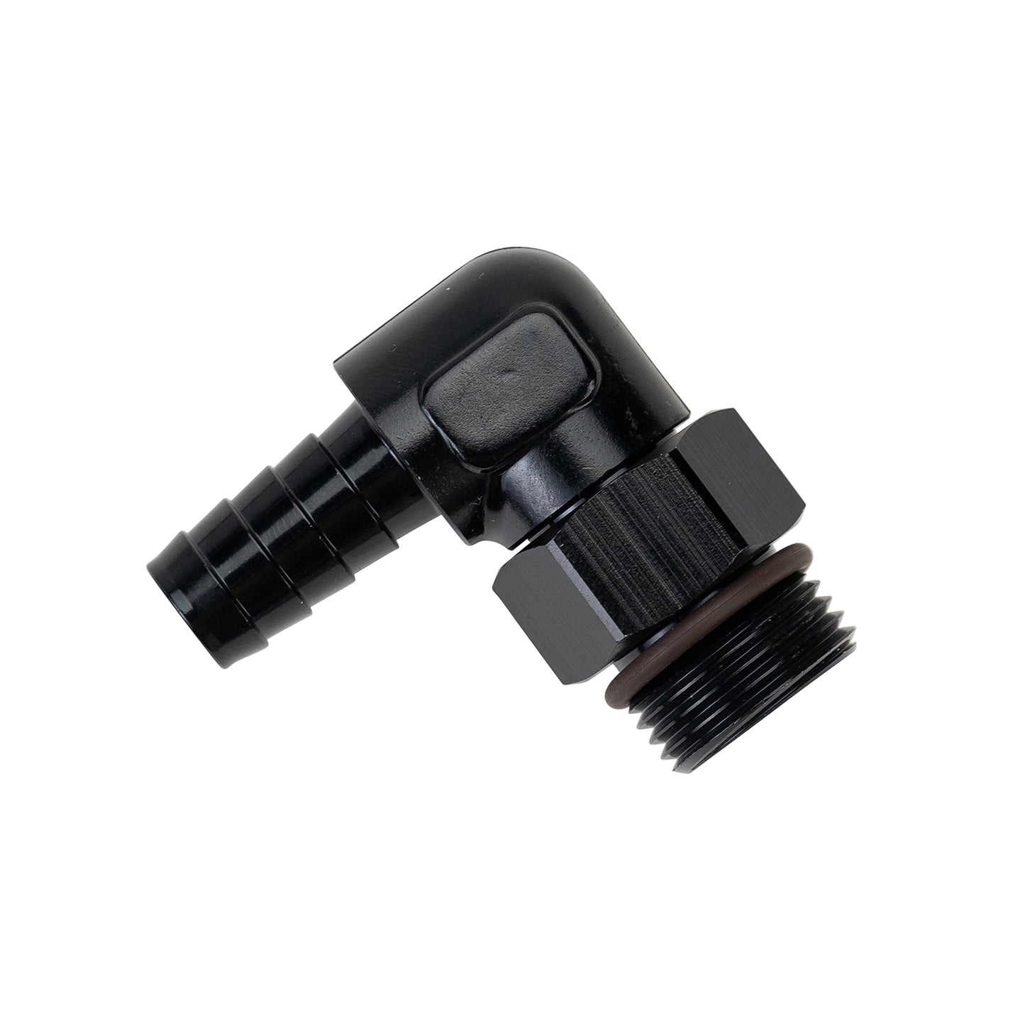 Aluminum Swivel Fitting 90° 7/8-14 UNF X 1/2" Barb