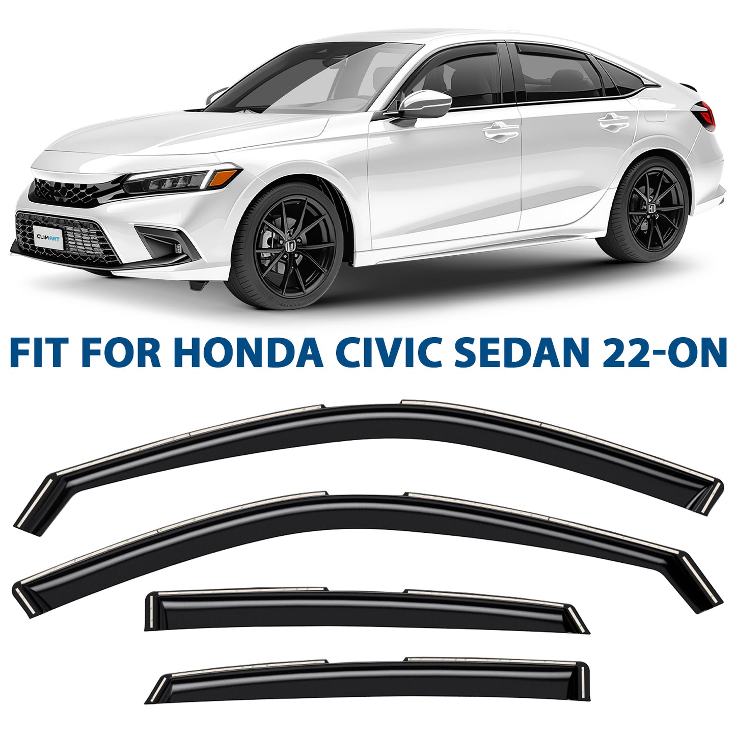 CLIM ART In-Channel Window Deflectors Extra Durable