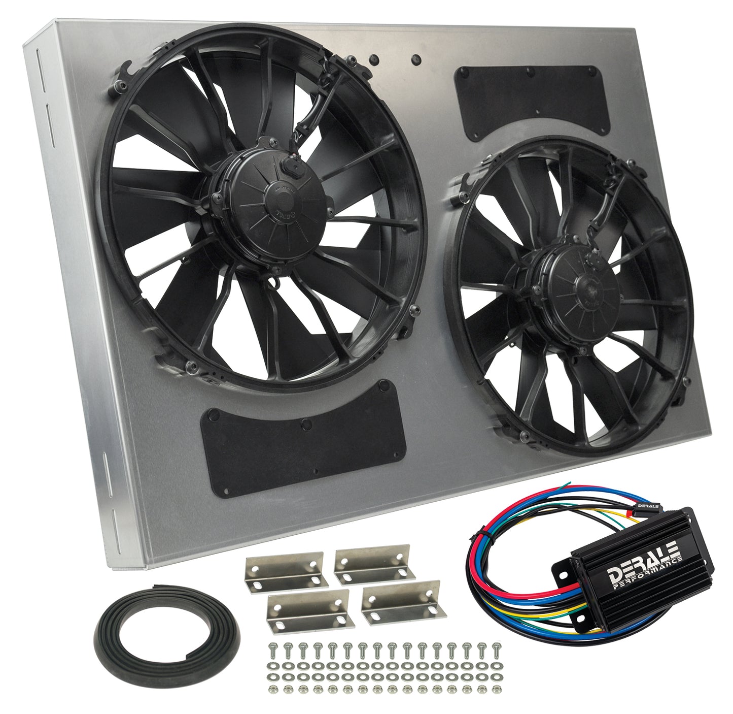 Powerpack- High Output Dual 12" Electric RAD Fan/Alum Shroud Kit -PWM Controller