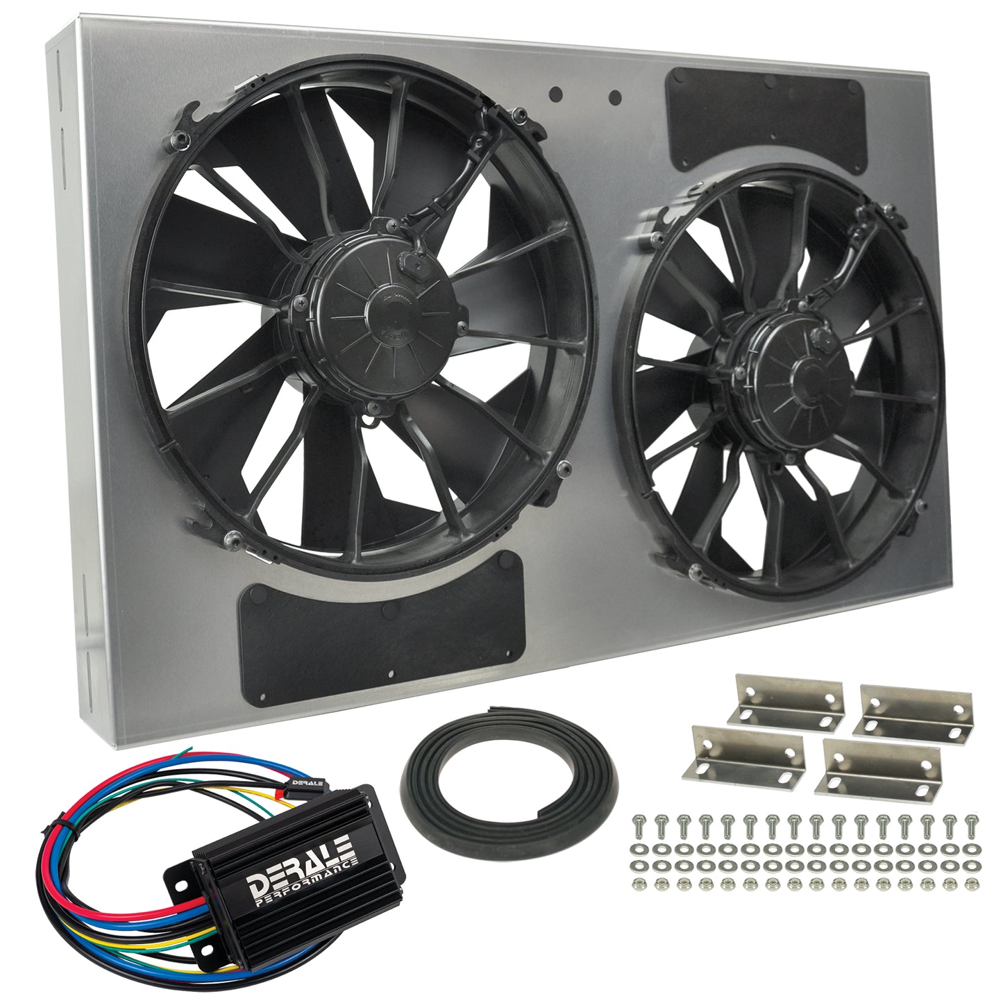 Powerpack - High Output Dual 12" RAD Fan/Alum Shroud Kit W/ PWM Controller
