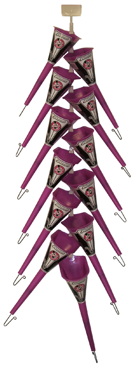 Hanging Clip-Strip With 12 Funnels