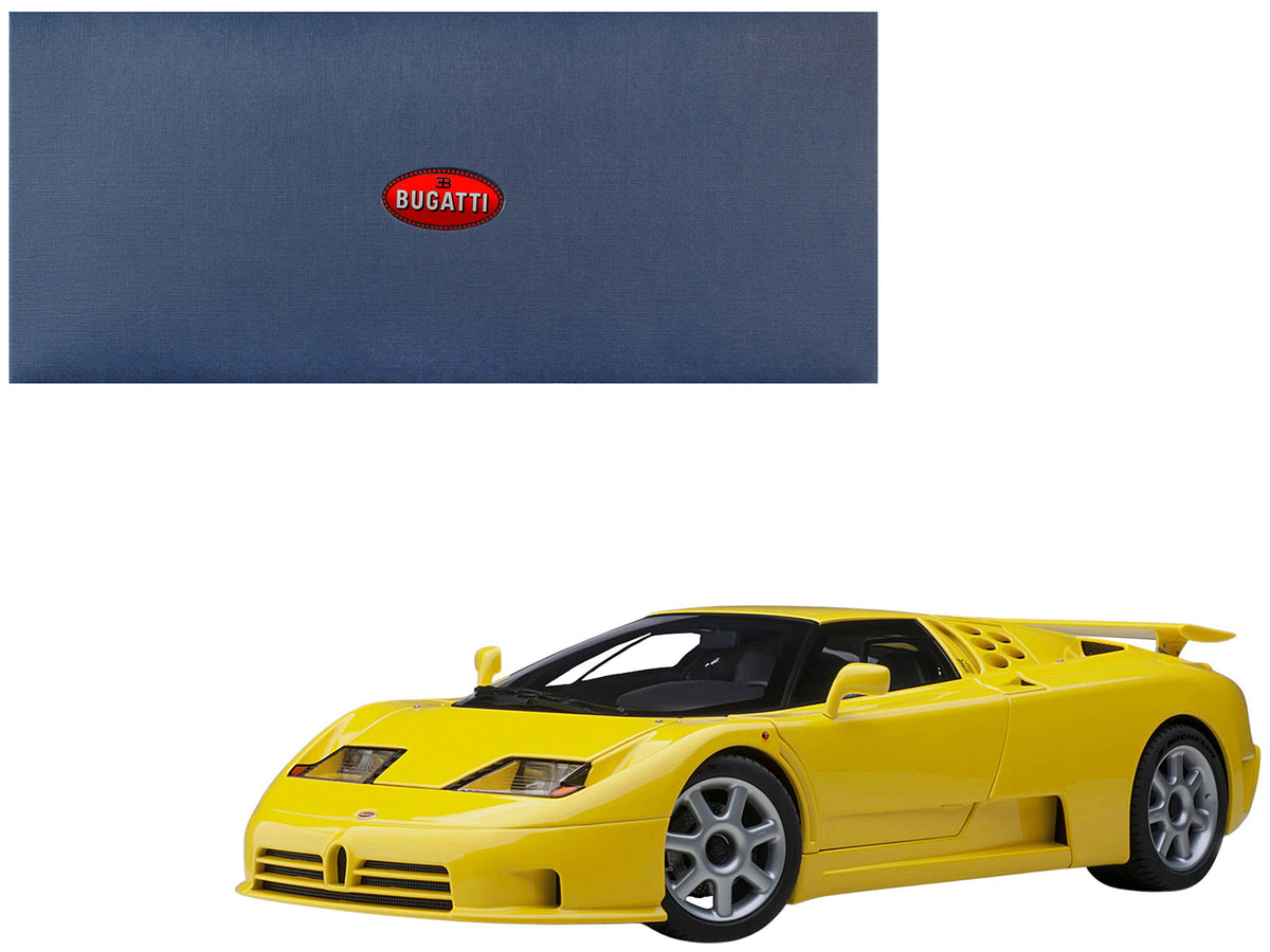 Bugatti EB110 SS Super Sport Giallo Bugatti Yellow with Silver Wheels 1/18 Model Car by Autoart free shipping USA