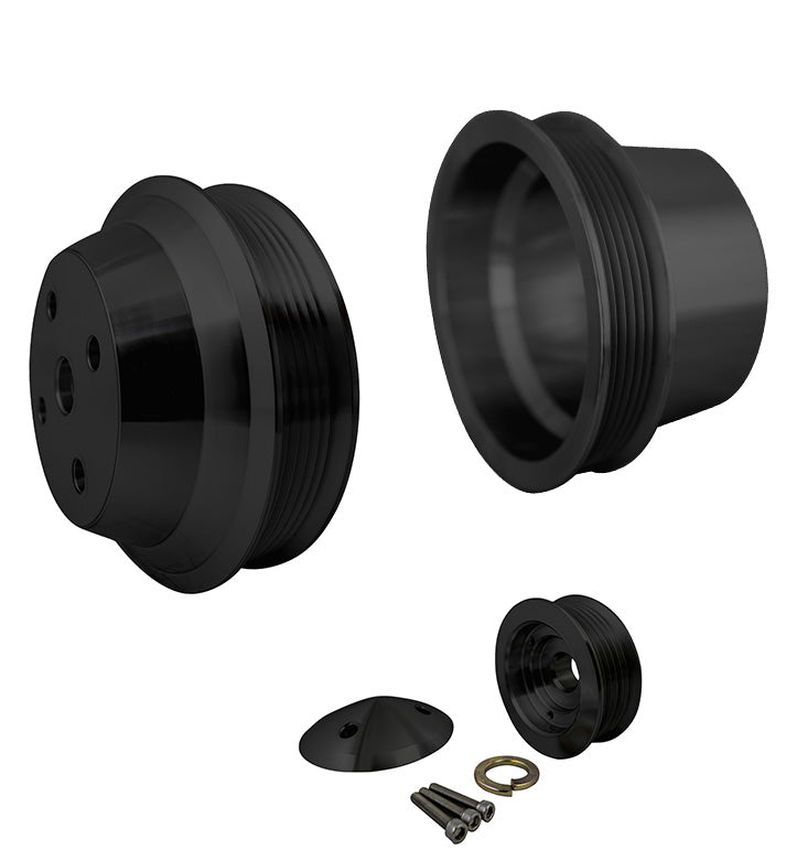 Big Block Chevy Serpentine Pulley Kit - LWP - 1V - Black