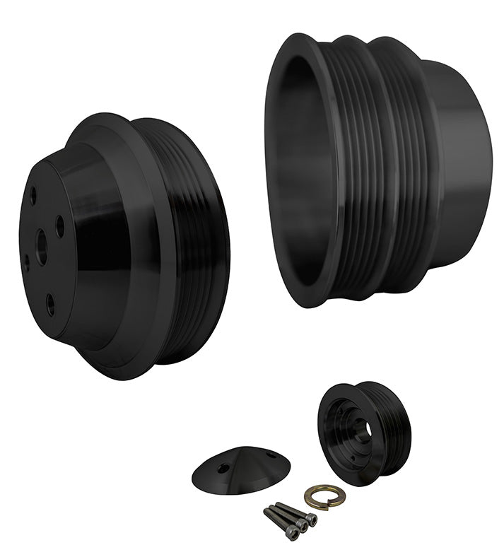 Big Block Chevy Serpentine Pulley Kit - LWP - 2V - Black