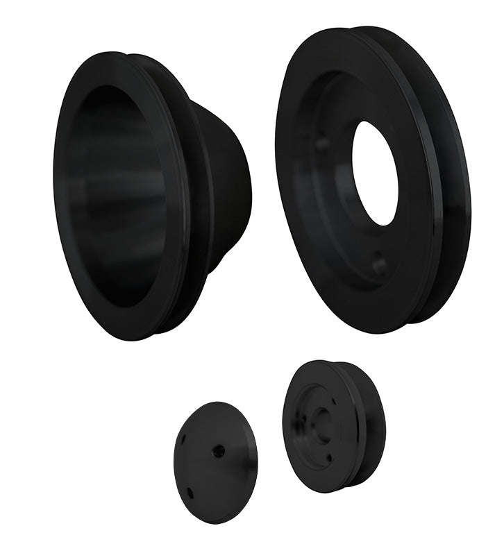 Big Block Chevy High Flow V-Belt Pulley Kit - SWP - 1V - Black