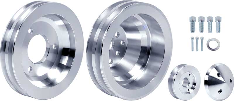 Big Block Chevy High Flow V-Belt Pulley Kit - SWP - 2V