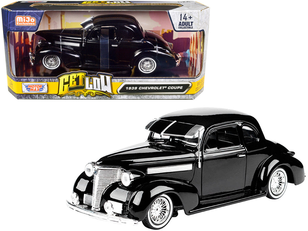 1939 Chevrolet Coupe Lowrider Black "Get Low" Series 1/24 Diecast Model Car by Motormax free shipping USA