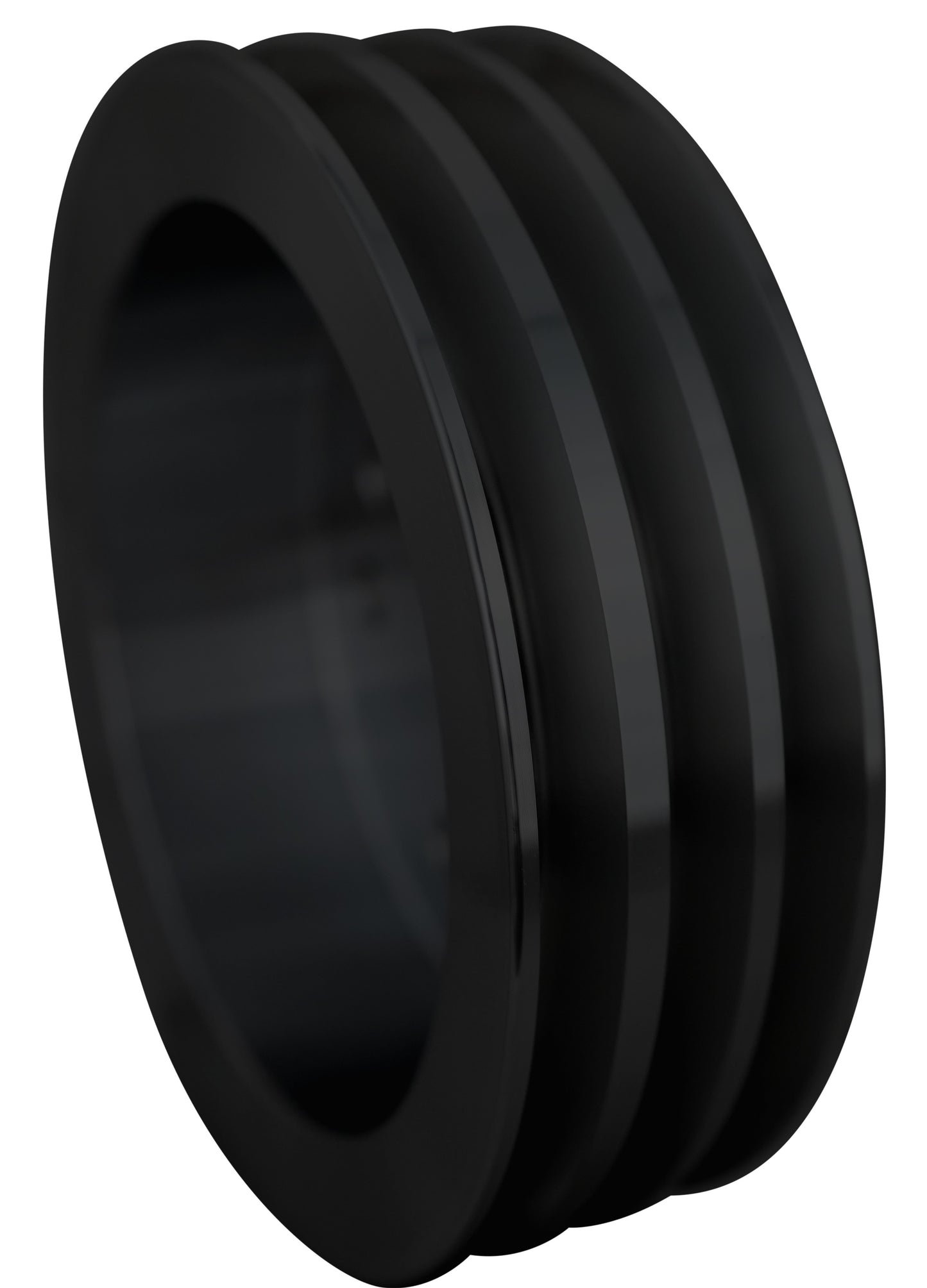 Chevy 348-409 V-Belt Crankshaft Pulley; 3V; Black