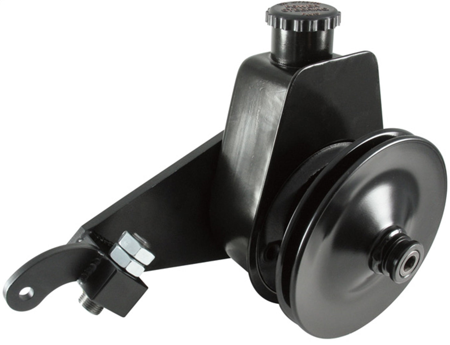 Borgeson - Power Steering Pump Kit - P/N: 800335 - Ford Power Steering Pump Upgrade. Fits Ford Y-Block. Includes Pump Bracket Pulley And Hardware. Painted Black.