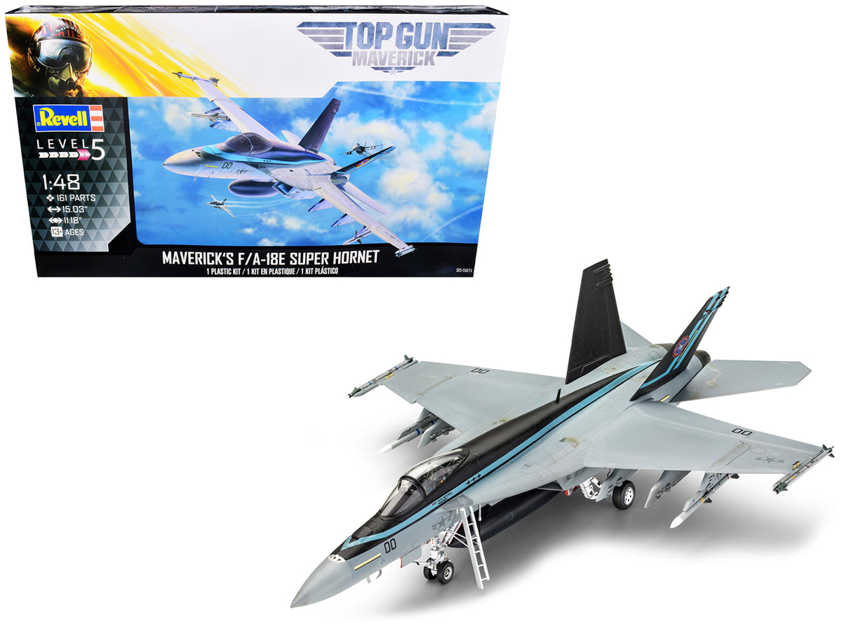 Level 5 Model Kit Maverick's F/A-18E Super Hornet Jet "Top Gun: Maverick" (2022) Movie 1/48 Scale Model by Revell free shipping USA