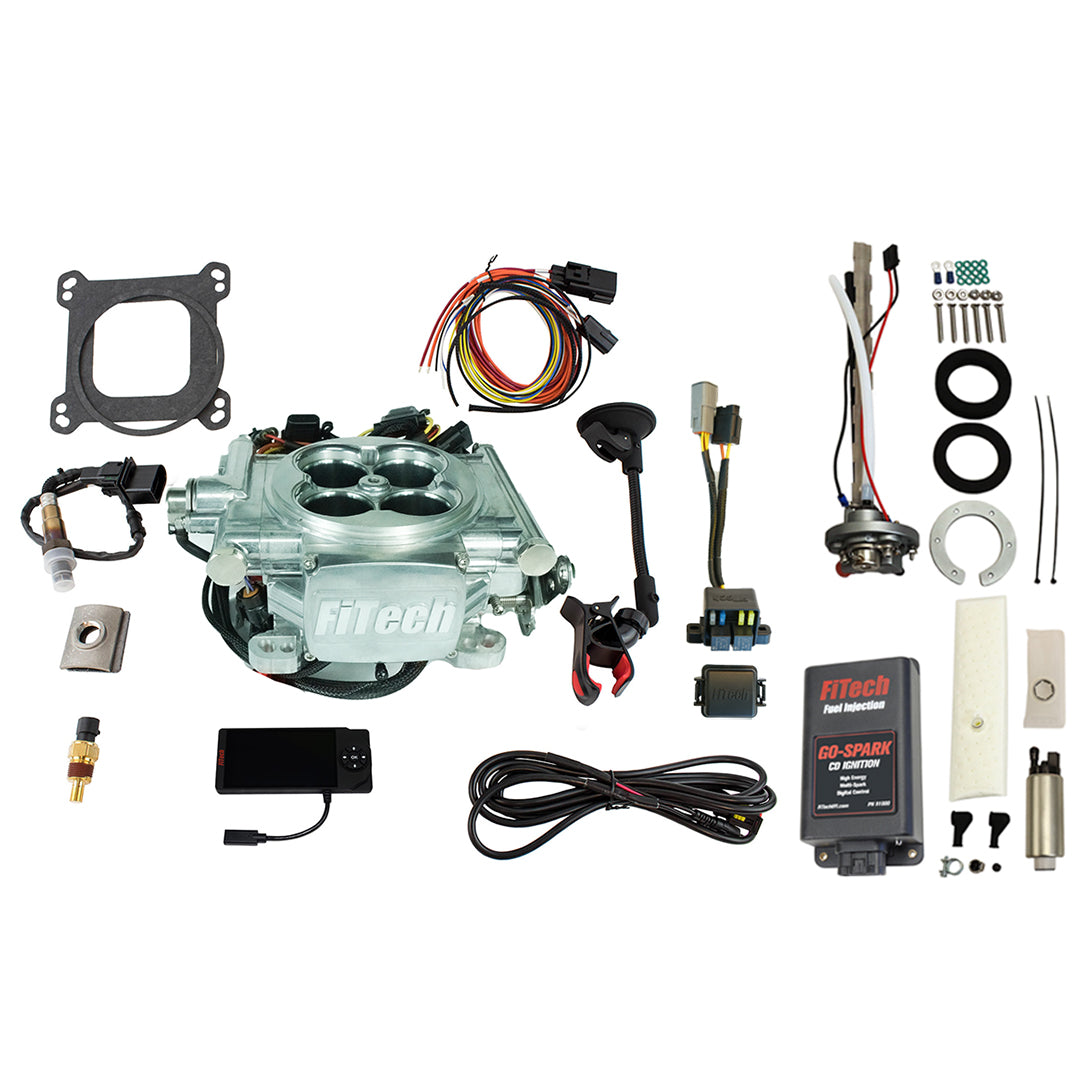 Go EFI 4 600 HP Power Adder Bright Aluminum EFI System Master Kit