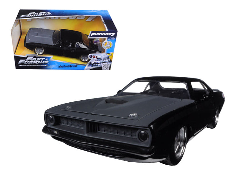 Letty's Plymouth Barracuda Matt Black "Fast & Furious 7" Movie 1/24 Diecast Model Car by Jada free shipping USA