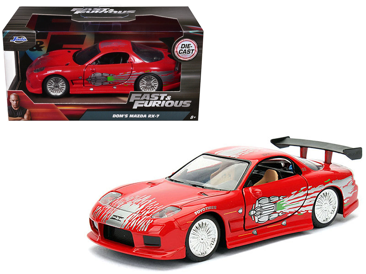Dom's Mazda RX-7 Red with Graphics "Fast & Furious" Movie 1/32 Diecast Model Car by Jada free shipping USA