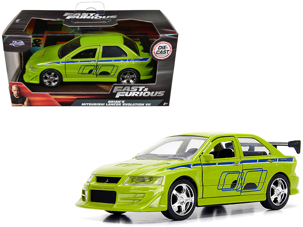 Brian's Mitsubishi Lancer Evolution VII Green "Fast & Furious" Movie 1/32 Diecast Model Car by Jada free shipping USA