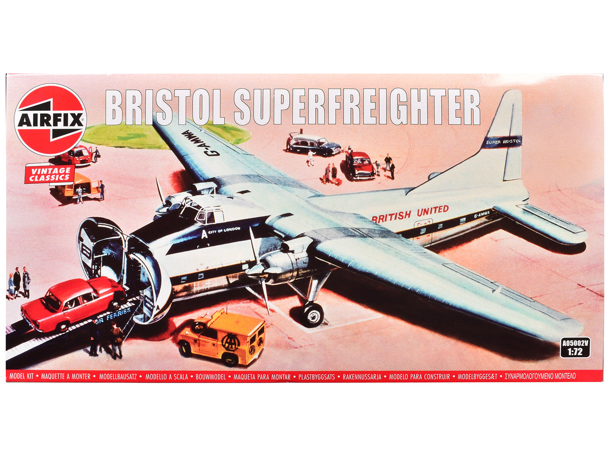 Level 2 Model Kit Bristol Superfreighter Freighter Aircraft "British United Air Ferries (BUAF)" 1/72 Plastic Model Kit by Airfix free shipping USA