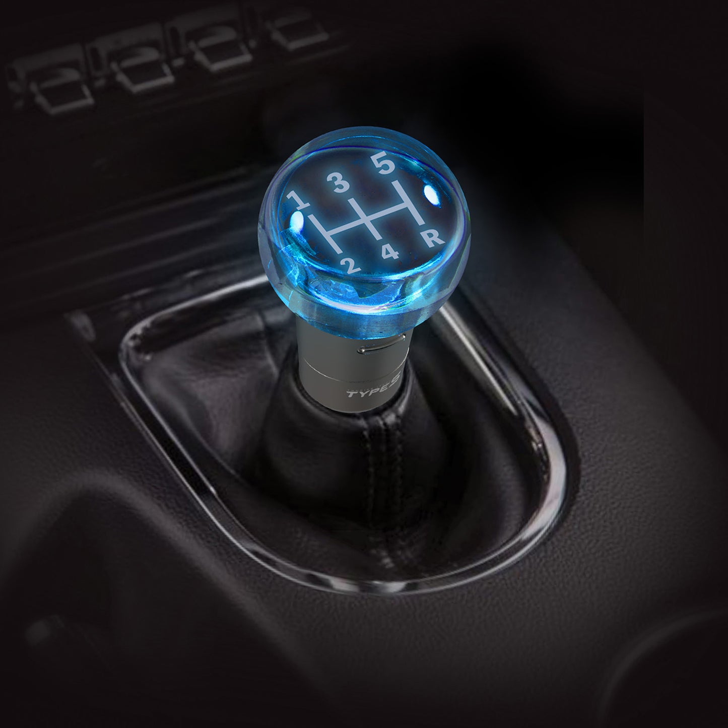 TYPE S Manual Trans Shift Knob With Gear Pattern Inserts & LED-backlighting