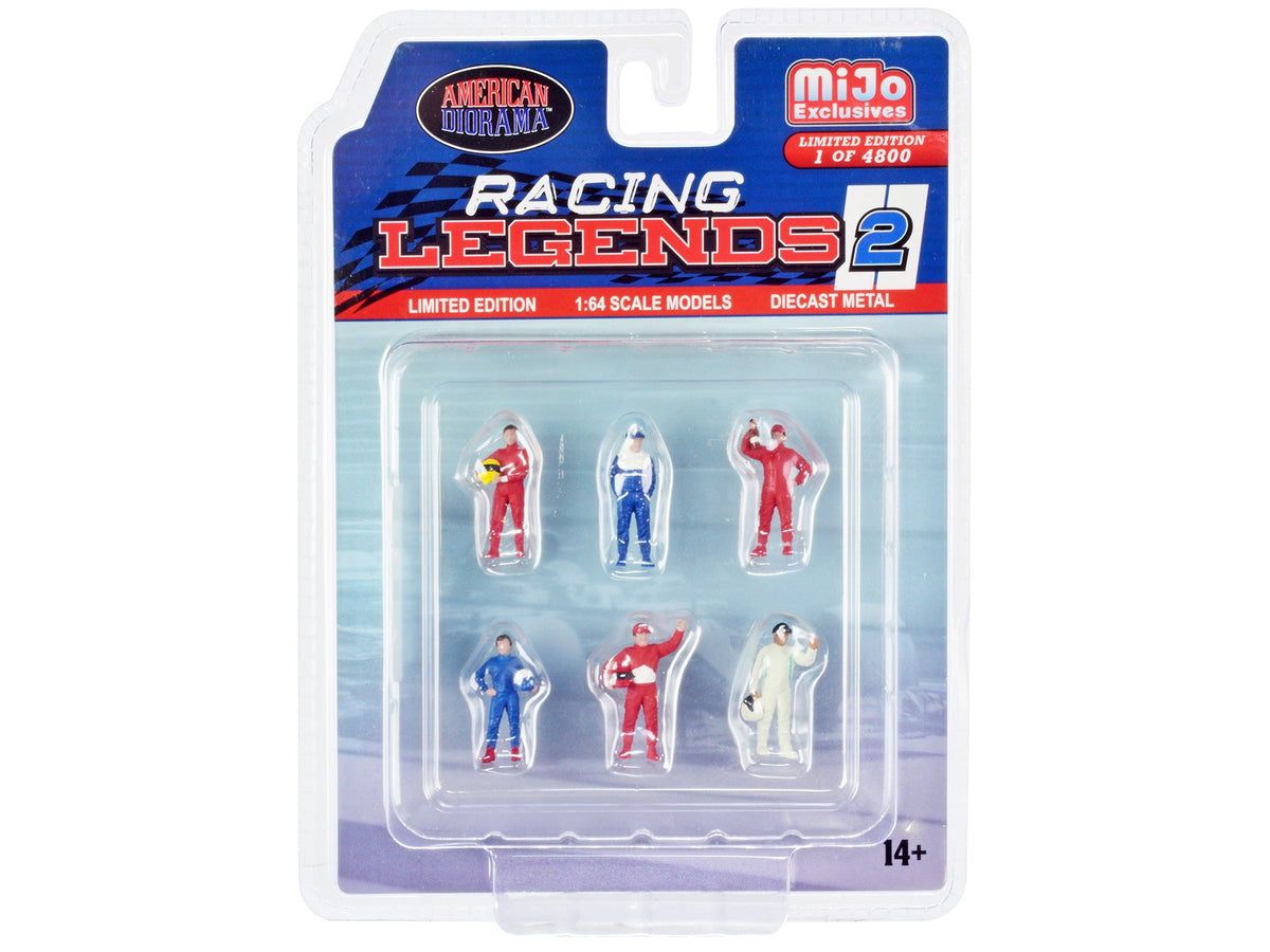 "Racing Legends 2" 6 piece Diecast Set (6 Driver Figures) Limited Edition to 4800 pieces Worldwide for 1/64 Scale Models by American Diorama free shipping USA