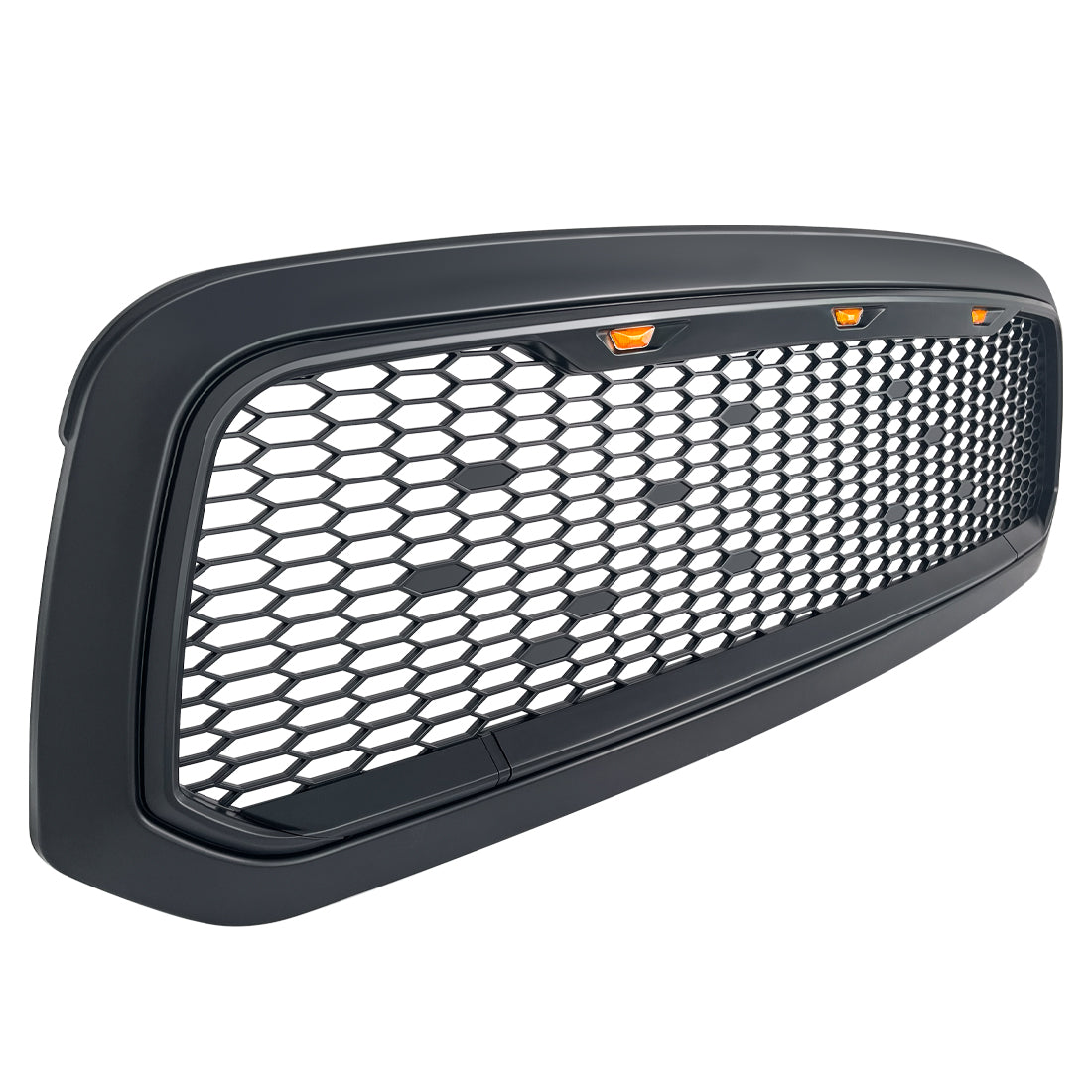 American Modified Mesh Grille W/ Amber Lights Matte Black - AMDEBA00102