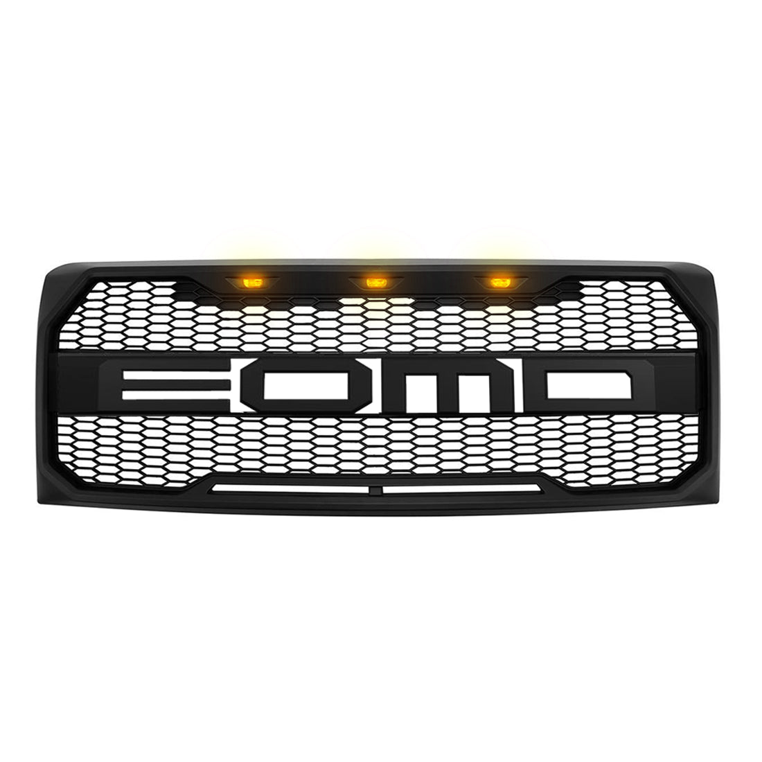 American Modified Raptor Style Upper Grille W/ Amber Lights Matte Black - AMFMAA00108