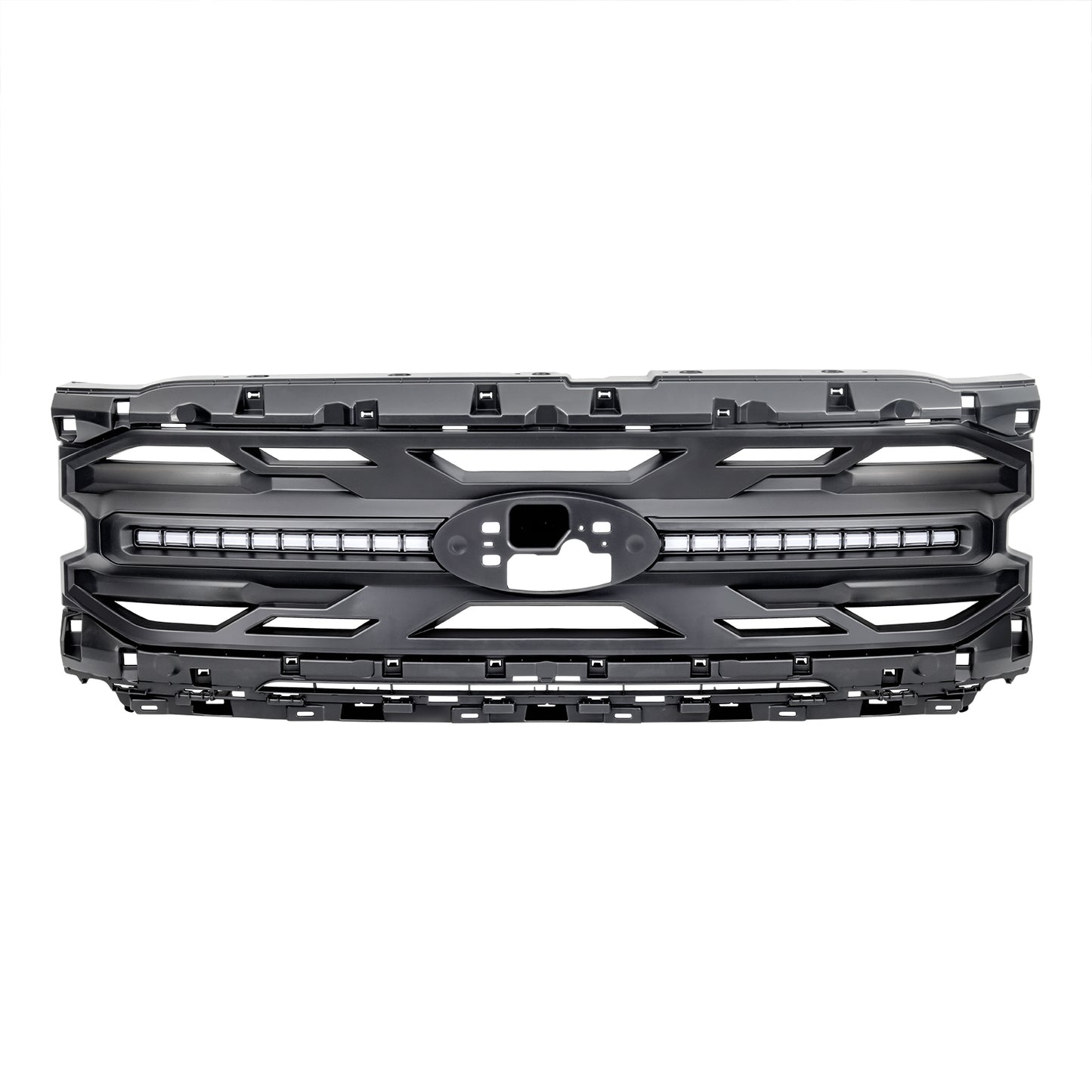 American Modified Armor Grille W/ DRL & OEM Emblem Hole - Matte Black - AMFMAA00173